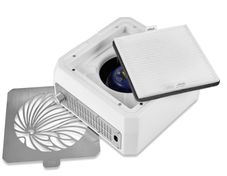 Настольная вытяжка для маникюра с HEPA-фильтром Microstop Base White 001518 фото