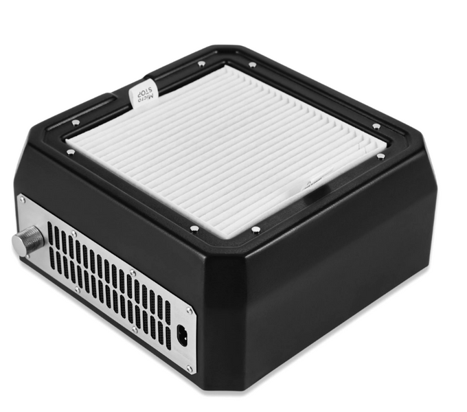 Настольная вытяжка для маникюра с HEPA-фильтром Microstop Base Black 001527 фото