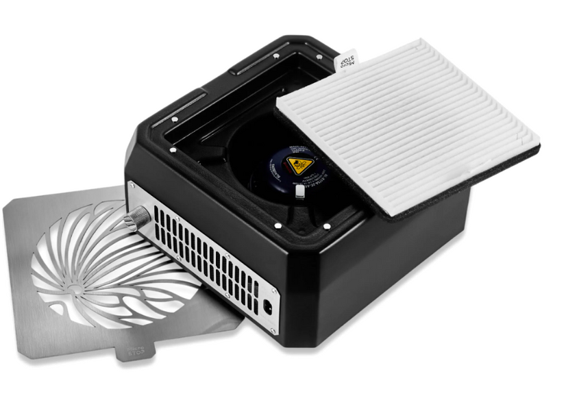Настольная вытяжка для маникюра с HEPA-фильтром Microstop Base Black 001527 фото