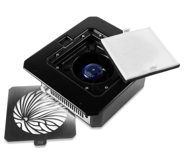 Встраиваемая вытяжка для маникюра с HEPA-фильтром Microstop Prof Black 001622 фото