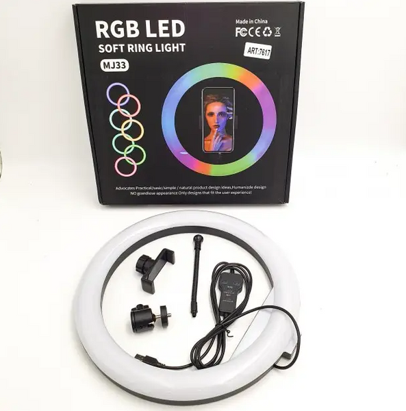 Кольцевая лампа RGB LED MJ33 Soft Ring Light  001923 фото
